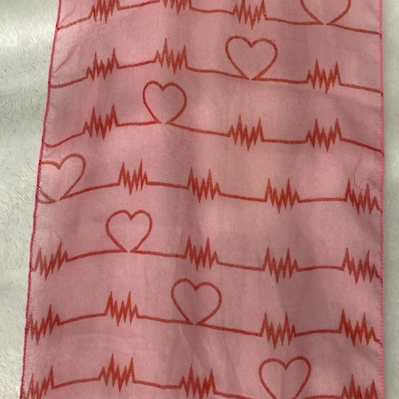 Lifeline pink and red hearts sheer scarf - Picture 9 of 17